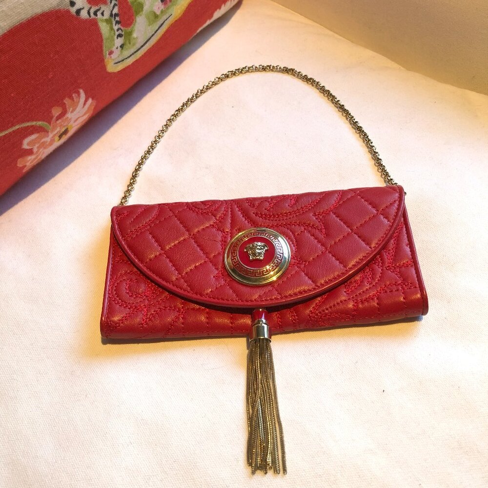 VERSACE Vanitas Barocco Quilted Convertible Clutch Icon Bag Wallet